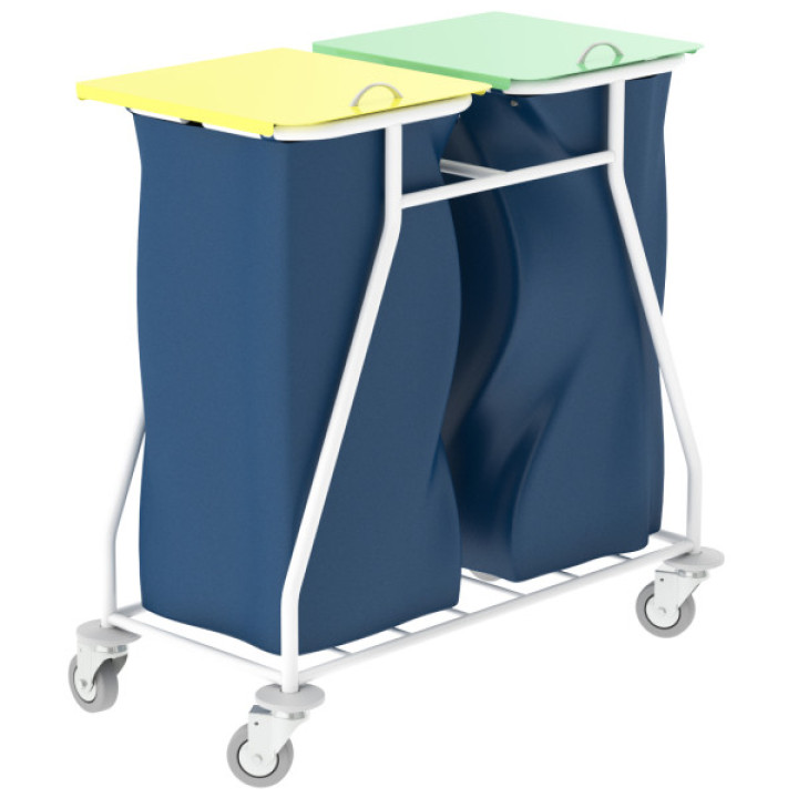 Візок медичний для збирання та перевезення брудної білизни без полиць на 2 мішка